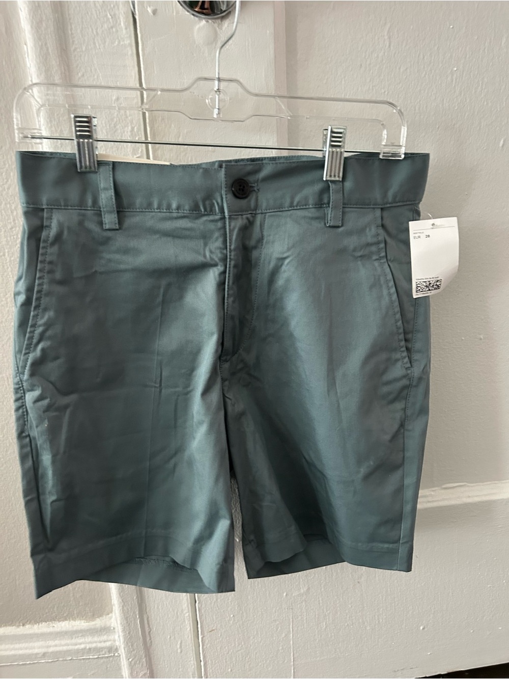 H&M Men's Teal Flat-Front Chino Shorts